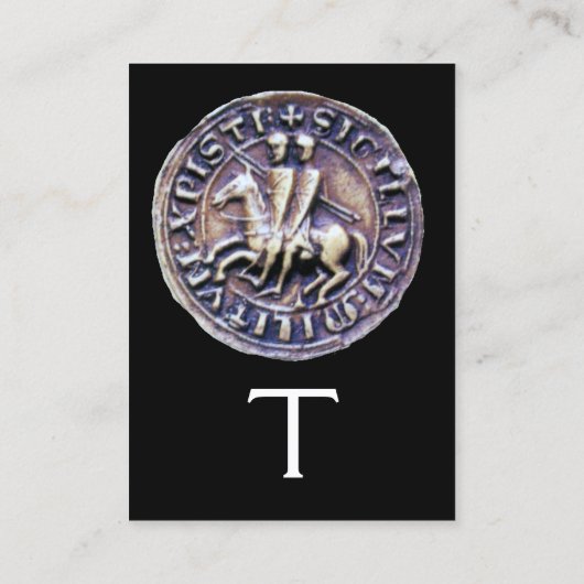 ZEEGEL VAN HET KNIGHTS-MONOGRAM-goud Visitekaartje (Achterkant)