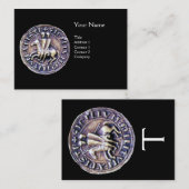 ZEEGEL VAN HET KNIGHTS-MONOGRAM-goud Visitekaartje (Voorkant / Achterkant)