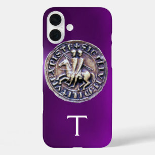 ZEEGEL VAN HET paarse KNIGHTS TEMPLAR MONOGRAM iPhone 16 Plus Hoesje