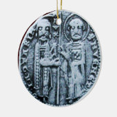 ZEEGEL VAN HET paarse KNIGHTS TEMPLAR MONOGRAM Keramisch Ornament (Links)