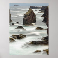 Zeegezicht en zee-stapels, Shetland
