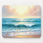 zeegezicht in de ochtend muismat (Voorkant)