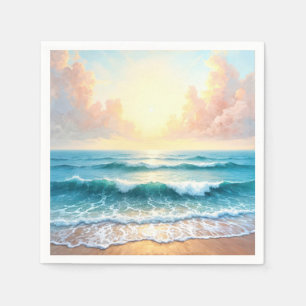 zeegezicht in de ochtend servet