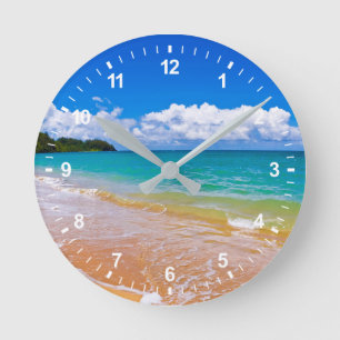 Zeegezicht langs Hanalei Bay Ronde Klok