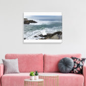 Zeegezicht op Ponto Beach, Carlsbad, CA Canvas Afdruk (Insitu (Woonkamer))