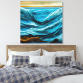 Zeegezicht schilderij - stretched canvas print (Insitu (Slaapkamer))