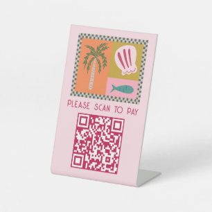 Zeegezicht Soiree SCAN OM TE BETALEN Modern Cute A Reclamebord Met Voetstuk