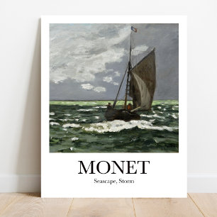Zeegezicht, Storm door Claude Monet Poster