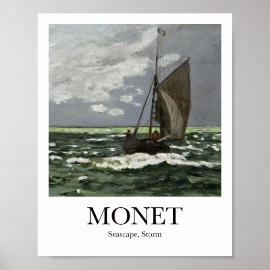 Zeegezicht, Storm door Claude Monet Poster (Voorkant)