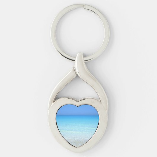Zeegezicht turquoise landschap sleutelhanger (Voorkant)