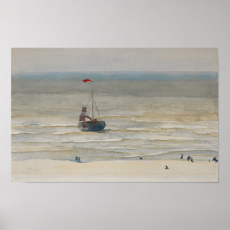 Zeegezicht. waterverf poster