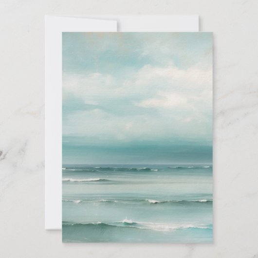 Zeegezicht 'Zeilboot' Landschap Elegante bruiloft Kaart (Achterkant)