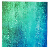 Zeeglam gradiënt blauw-groen tegeltje (Voorkant)