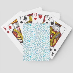 Zeeglas Coastale Kiezels Patroon Turquoise Pokerkaarten