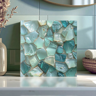 Zeeglas Mozaïek Teal ID1183 Tegeltje