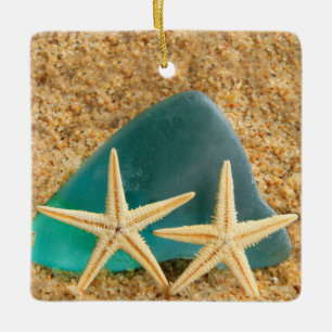 Zeeglavis en zeeglazen keramisch ornament