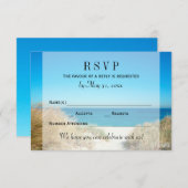 Zeegras Strand Bruiloft RSVP Antwoord (Voorkant / Achterkant)