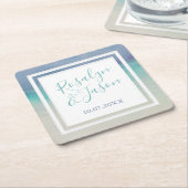 Zeegrens Vierkante Kartonnen Onderzetter (Schuin)