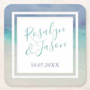 Zeegrens Vierkante Kartonnen Onderzetter