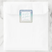 Zeegrens Vierkante Sticker (Tas)