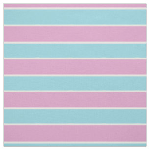 Zeegroen/blauw met roze/witte strepen stof
