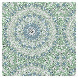 Zeegroene en Blauwe Kust Mandala Patroon Stof