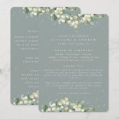 Zeegroene Sneeuwbes + Eucalyptus Wintertrouwdag Programma (Voorkant / Achterkant)