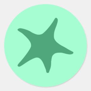Zeegroene Zeester Ronde Sticker
