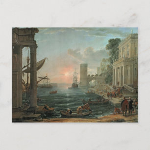 Zeehaven met de Embarkation Briefkaart