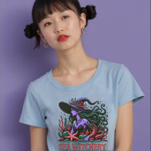 Zeeheksachtige Octopus Sirene Strand T-shirt
