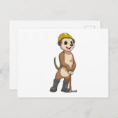 Zeehond als mijnwerker met houweel briefkaart (Voorkant / Achterkant)