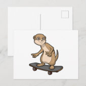 Zeehond als schaatser met skateboard briefkaart (Voorkant / Achterkant)