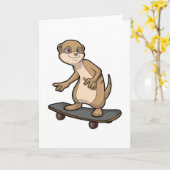 Zeehond als schaatser met skateboard kaart (Gele Bloem)