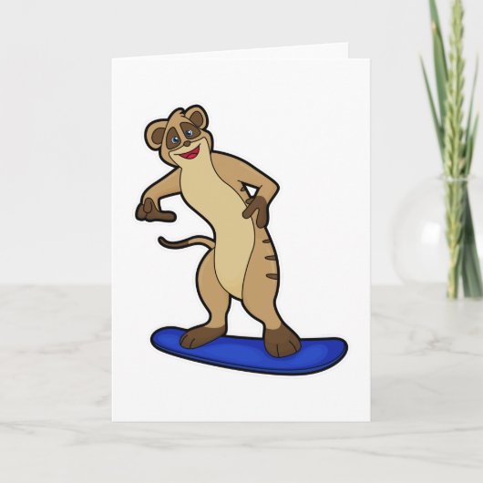 Zeehond als snowboarder met snowboard kaart (Voorkant)