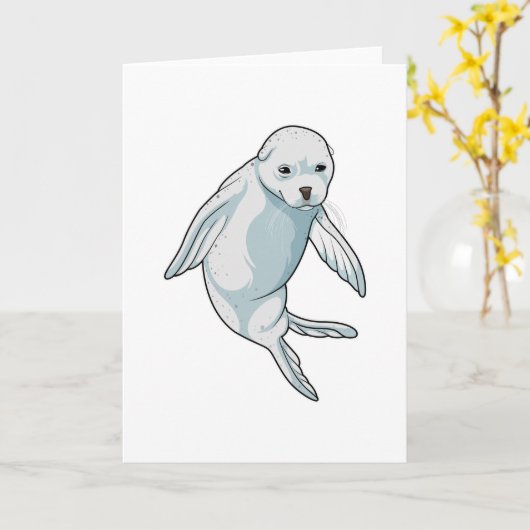 Zeehond bij het zwemmen kaart (Gele Bloem)