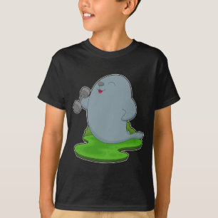 Zeehond Bodybuilder Dumbbell T-shirt