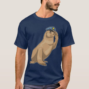 Zeehond Cop Politiehoed Politie T-shirt