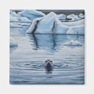 Zeehond in IJsland Jökulsárlón Glacier Lagoon Reiz Magneet