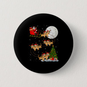 Zeehond Kerstman slee Kerstman Vliegen Grappige Ma Ronde Button 5,7 Cm