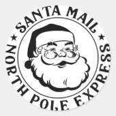 Zeehond Kerstman Zegel Noordpool Goedgekeurd Label (Voorkant)