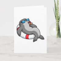 Zeehond met Zwemring & Drank