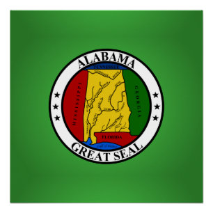 zeehond van Alabama, Amerikaans staatszegel Perfect Poster