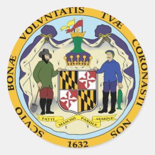 ZEEHOND VAN DE STAAT MARYLAND RONDE STICKER