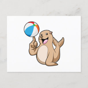 Zeehond Water Waterpolo Briefkaart