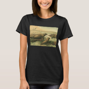 Zeehonden, Vintage Aquatische Dieren Marien Leven T-shirt