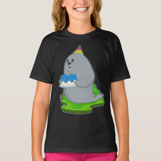 zeehondenverjaardagstaart t-shirt (Voorkant)