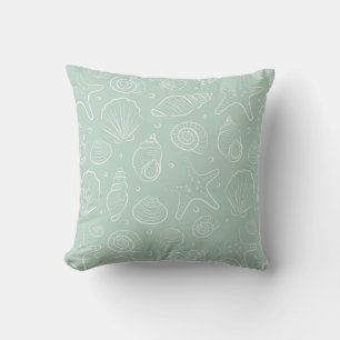 Zeehuid Zomer Kust Nautisch Boho Strand Mint Kussen