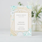 Zeekaart elegante verticale RSVP kaart (Staand voorkant)