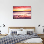 Zeekap en pier bij zonsondergang, CA Canvas Afdruk (Insitu (Slaapkamer))