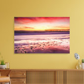 Zeekap en pier bij zonsondergang, CA Canvas Afdruk (Insitu (Woonkamer))